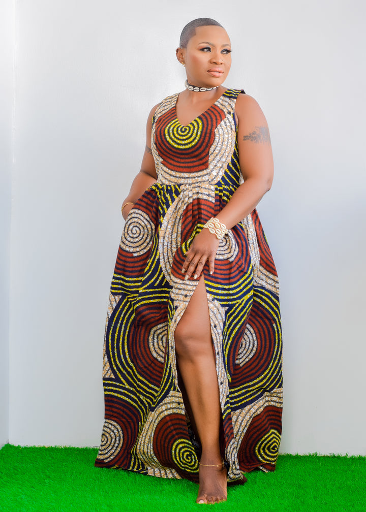 Ankara Maxi Dress With Slit