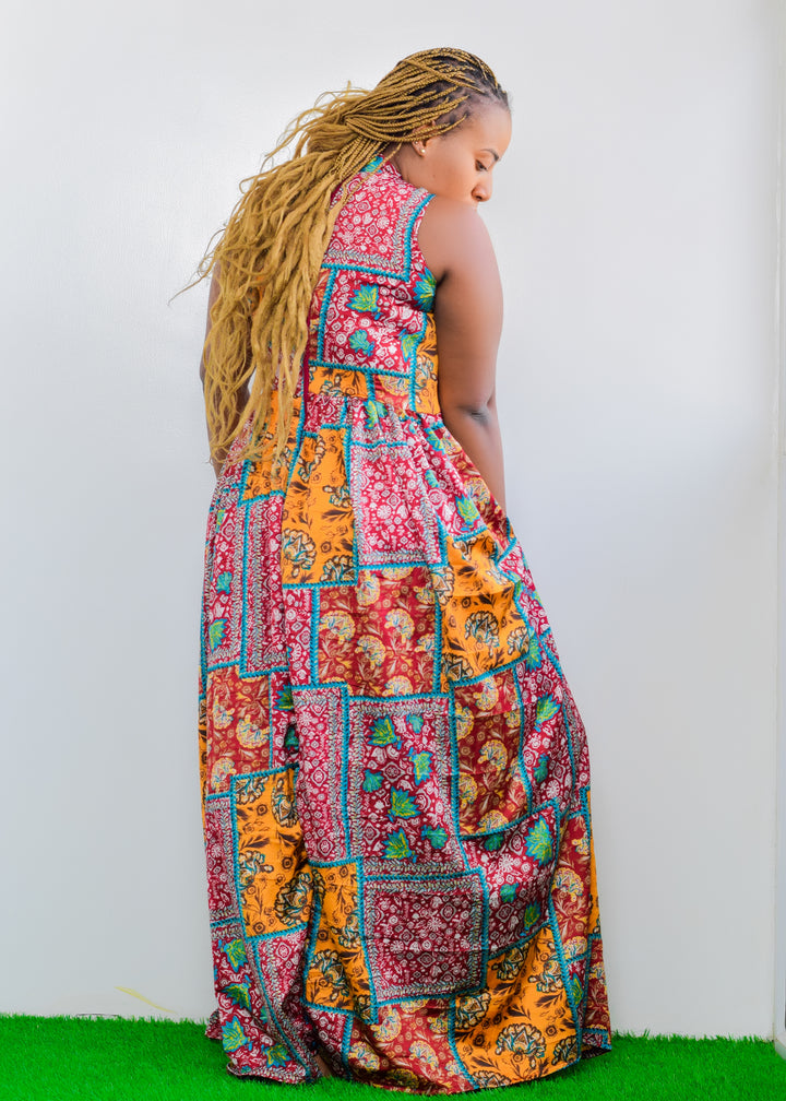 Ankara Turtleneck Maxi Dress