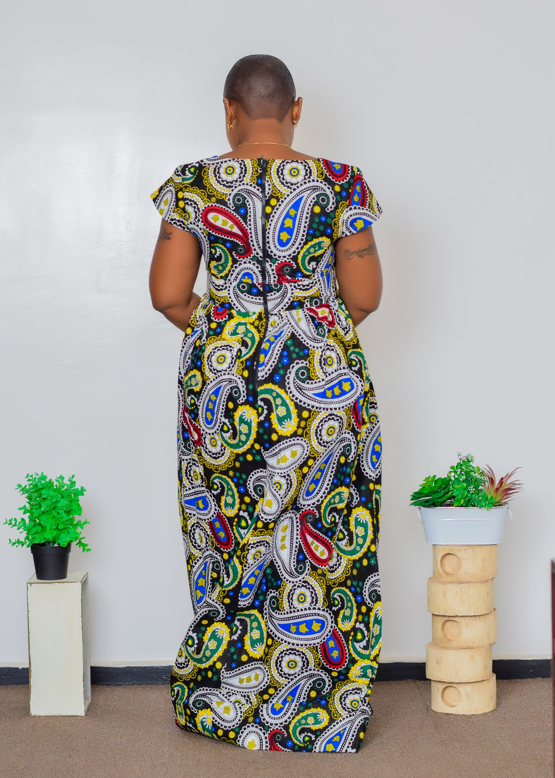 Ankara Patterned Dress With A Slit