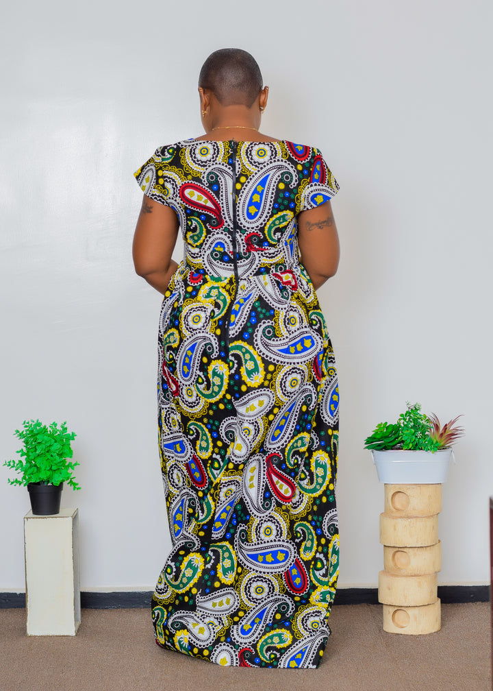 Ankara Patterned Dress With A Slit