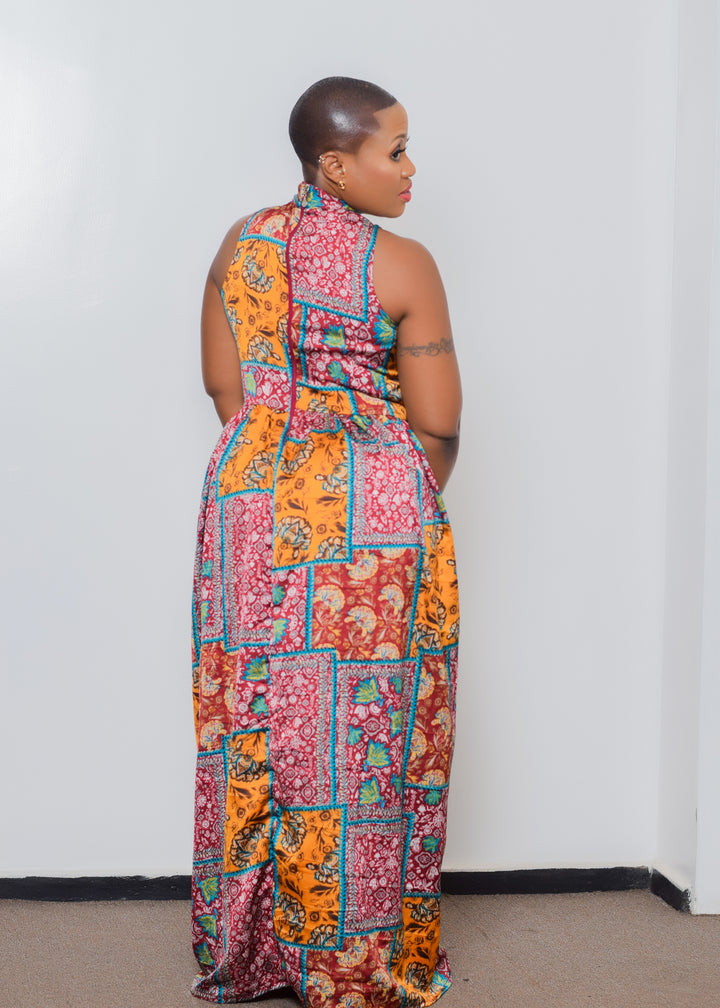 Ankara Turtleneck Maxi Dress